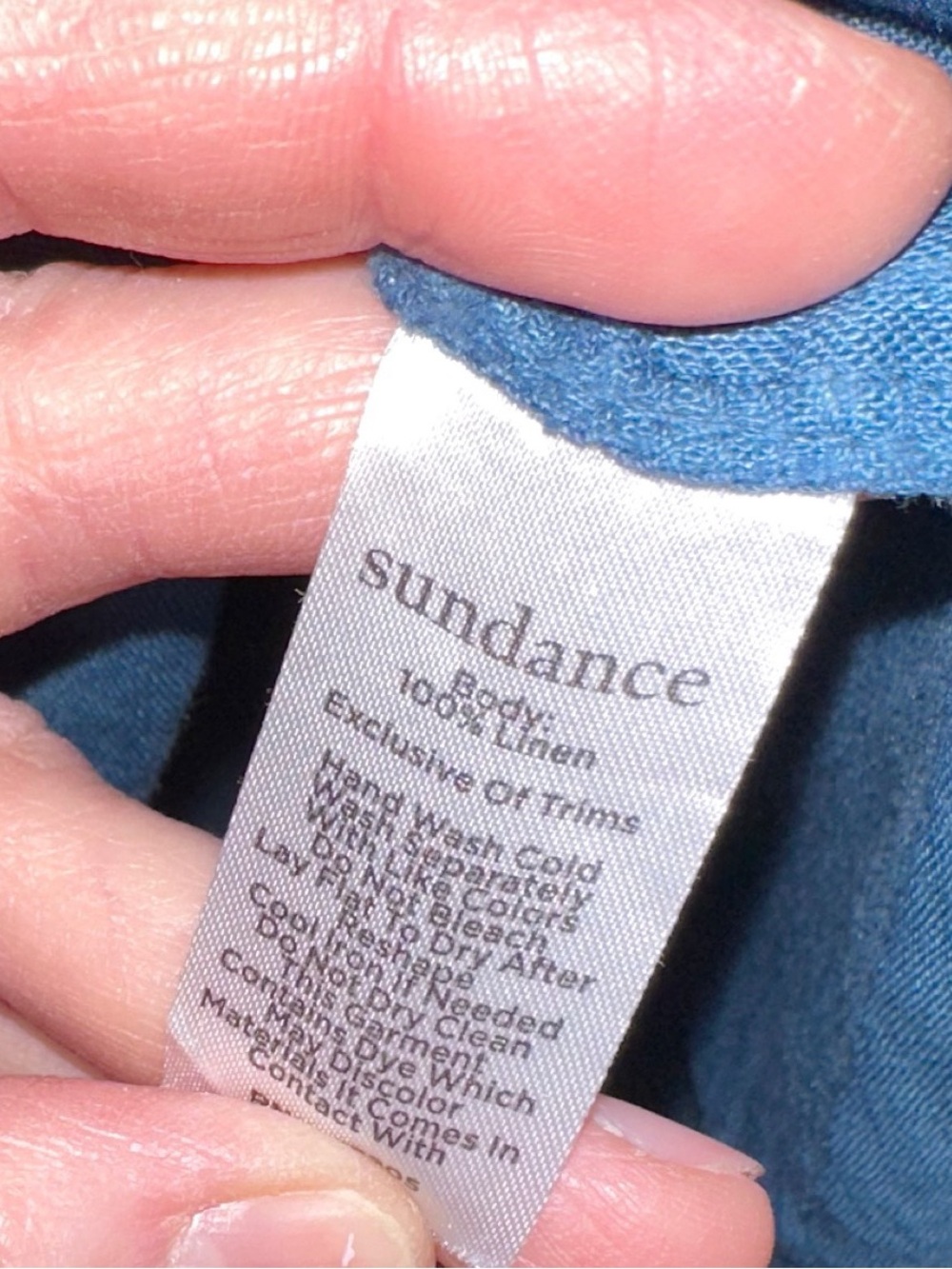 Sundance Blue 100% Linen Sleeveless Top Snap Buttons Size Large - Picture 6 of 7